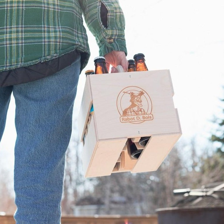 6-Pack - Caisse en bois pour bouteilles et canettes