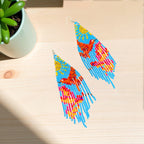 Light Blue Sky Dancer Beaded Earrings