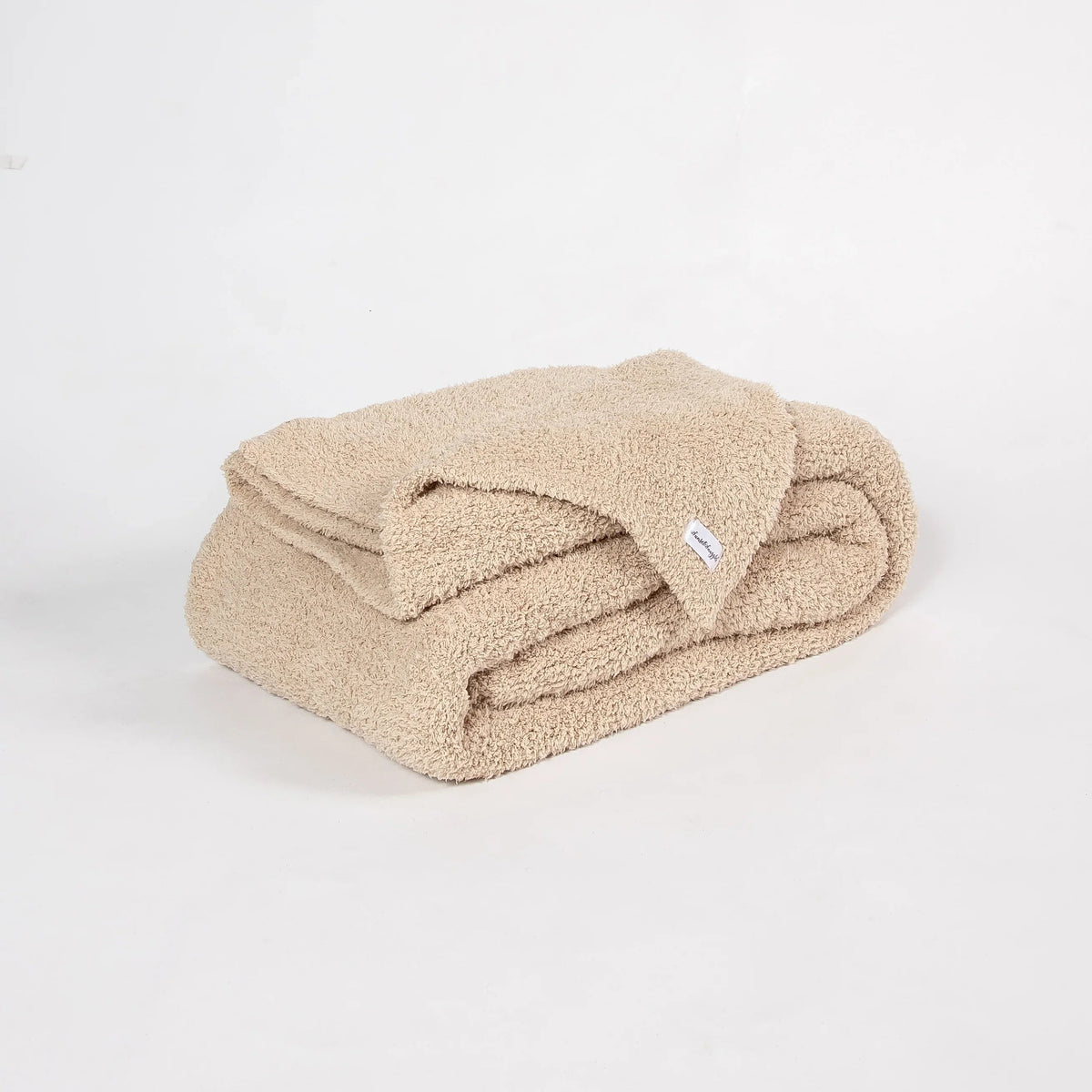 Buffed Beige Solid Double Layered Print Extended Throw