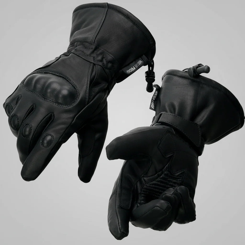 Open Road Men's Armored Gauntlet Leather Motorcycle Gloves