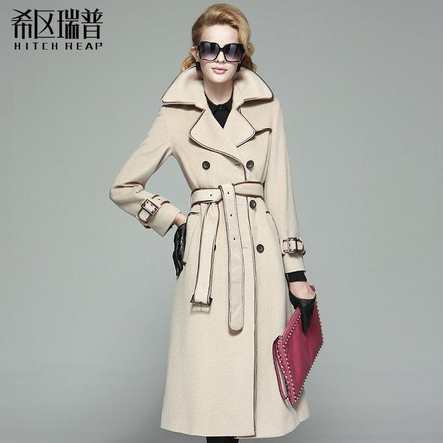 100% Wool Coat Women's European And American Tweed Coat Cashmere Free New Fashion In Winter