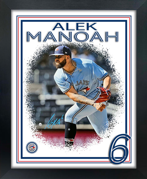 Alek Manoah Embedded Signature 18x22 PhotoGlass Frame Blue Jays