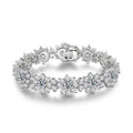 100% 925 Sterling Silver Sunflower Moissanite Bracelet, 18.7-20.4cttw - Women's Diamond Hand Chain, Fine Jewelry Gift