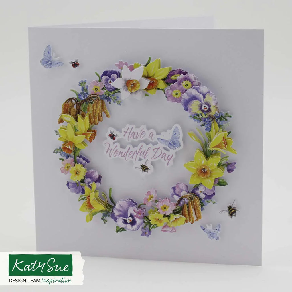 Die Cut Decoupage – Spring Wreath (Pack Of 3)