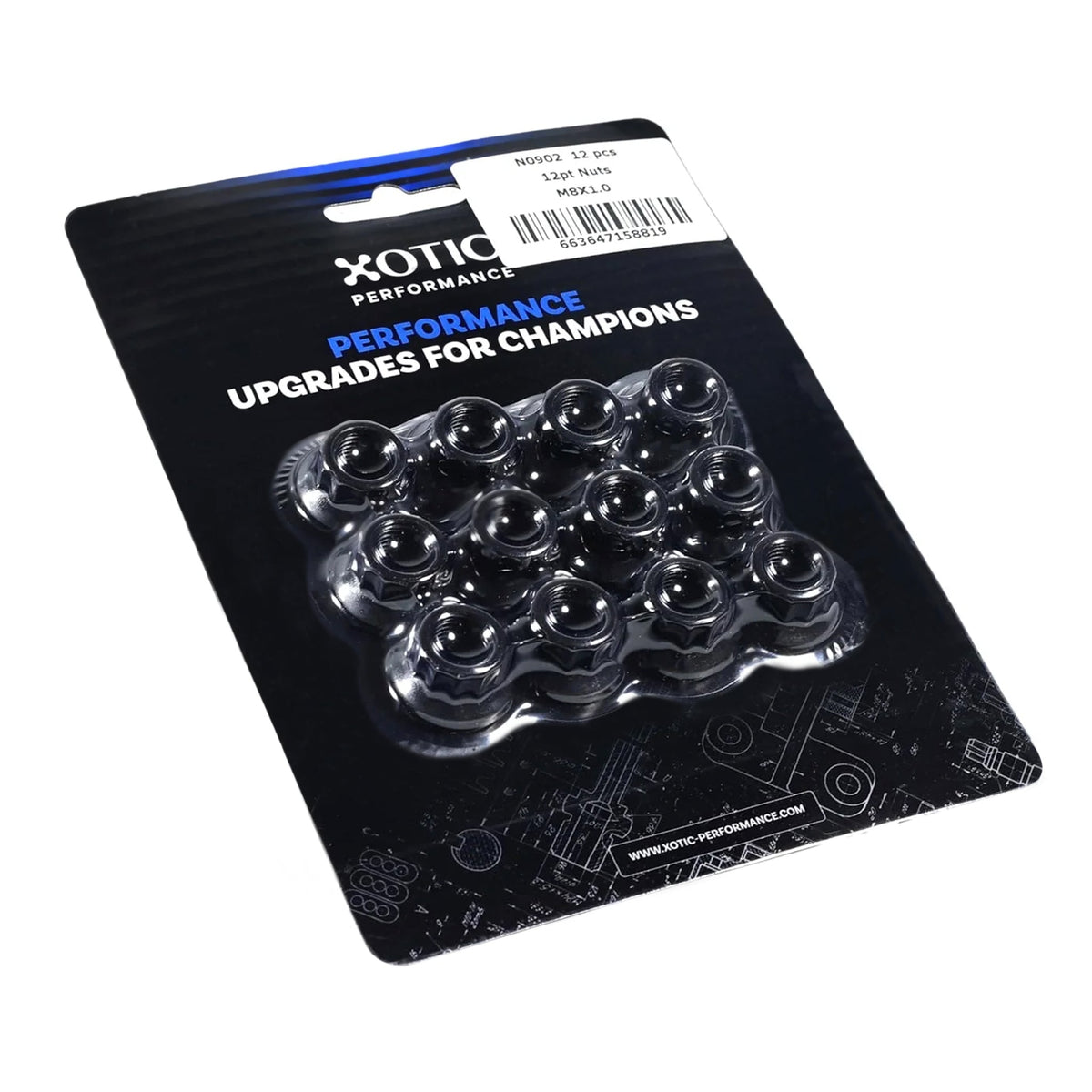 12-Point Nuts 8mm x 1.00, Socket Size 10mm x 12 pcs