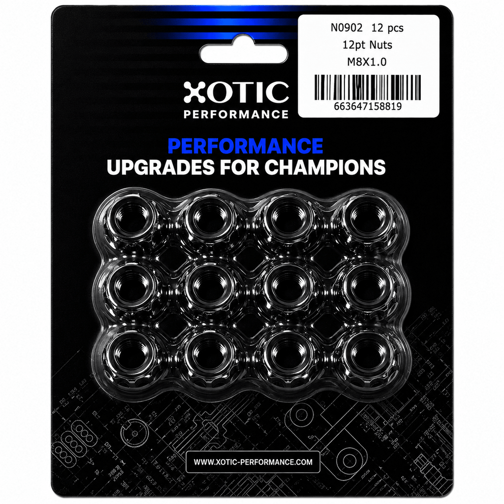 12-Point Nuts 8mm x 1.00, Socket Size 10mm x 12 pcs