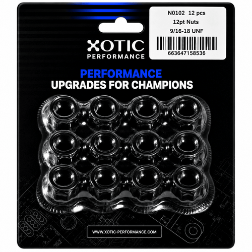 12-Point Nuts 9/16"-18, Socket Size 11/16"