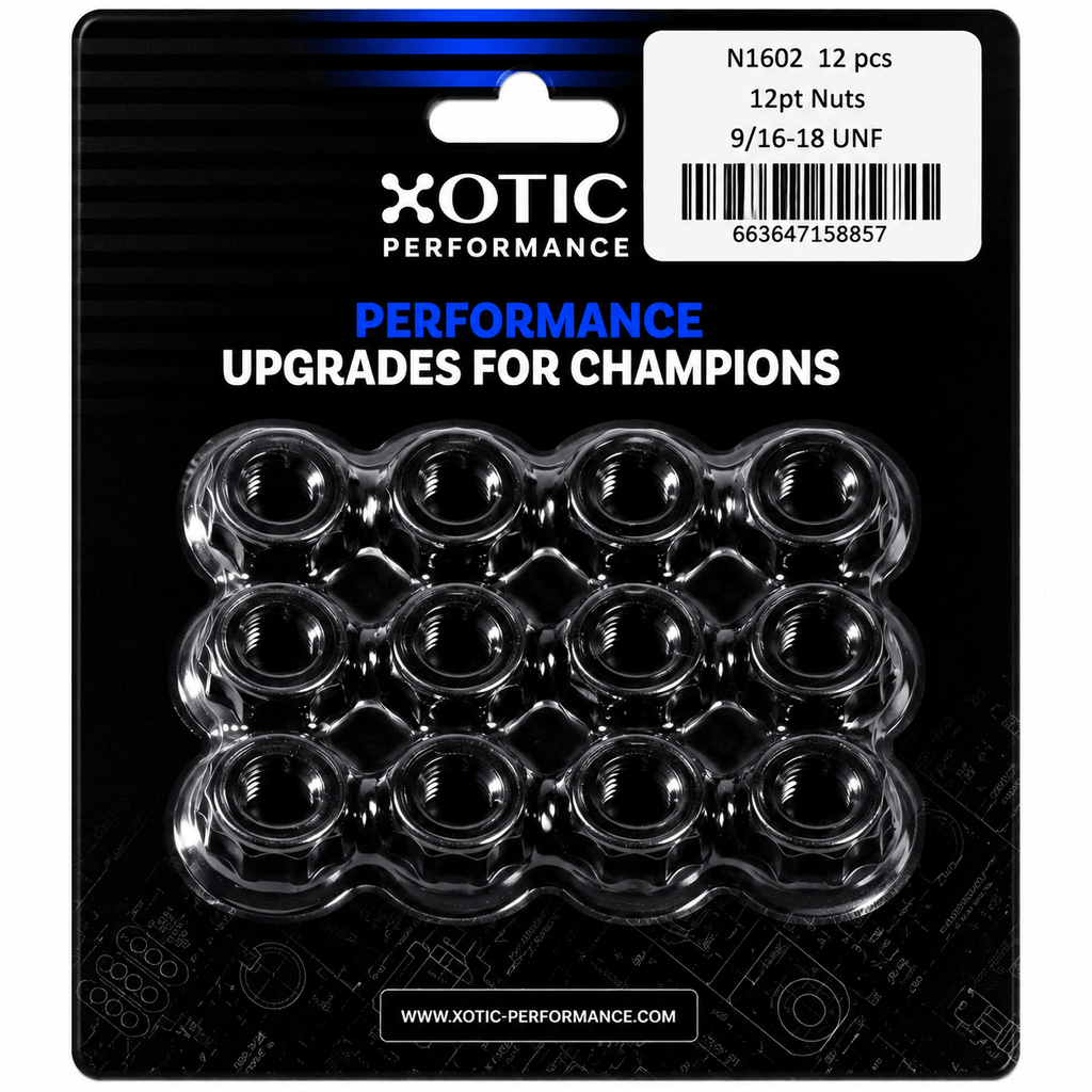 12-Point Nuts 9/16-18", Socket Size 11/16 in. x 12 pcs