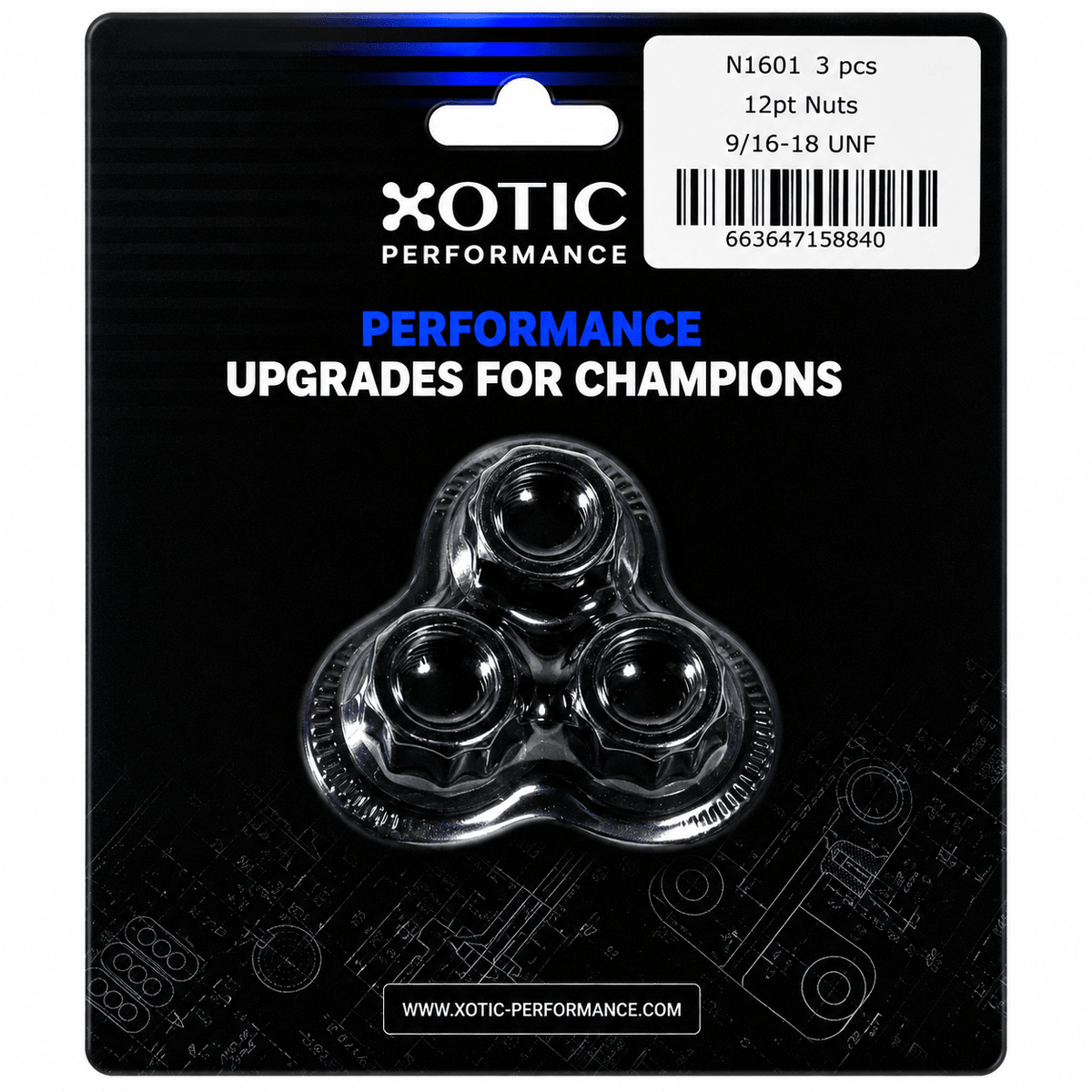 12-Point Nuts 9/16-18", Socket Size 11/16 in. x 3 pcs