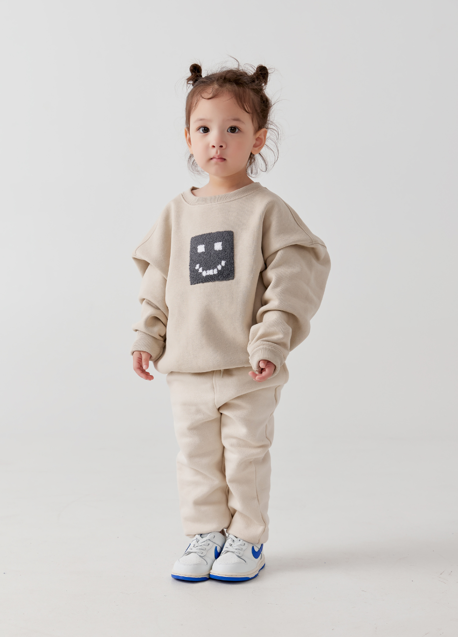 Kids "Pixel" Taupe Sweatshirt