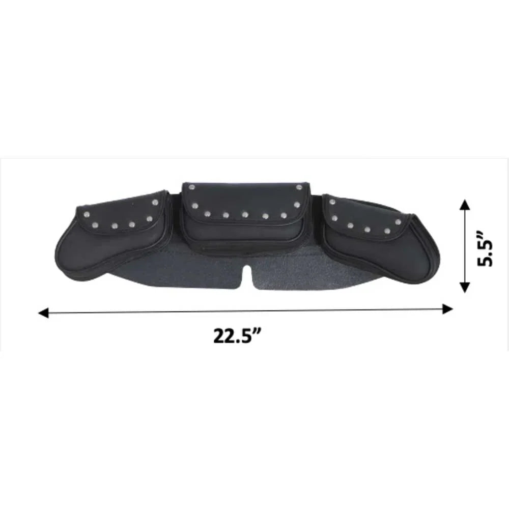 Open Road Chrome Stud Curved PVC Windshield Bag