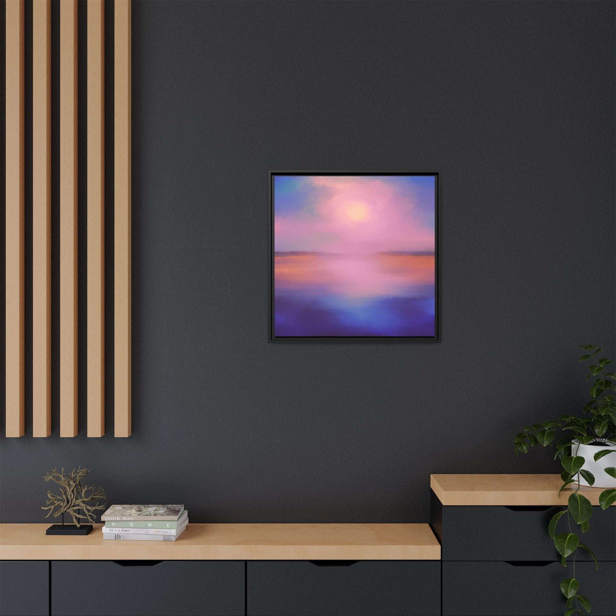 (Wall Decor) Square Matte Canvas Framed