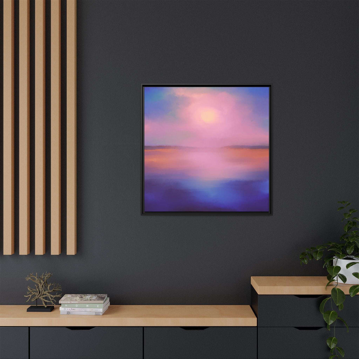 (Wall Decor) Square Matte Canvas Framed