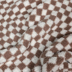 Chocolate Milk & White Check Print Extended Throw