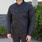 Open Road Men's Reflective Skull Cordura Motorcycle Jacket