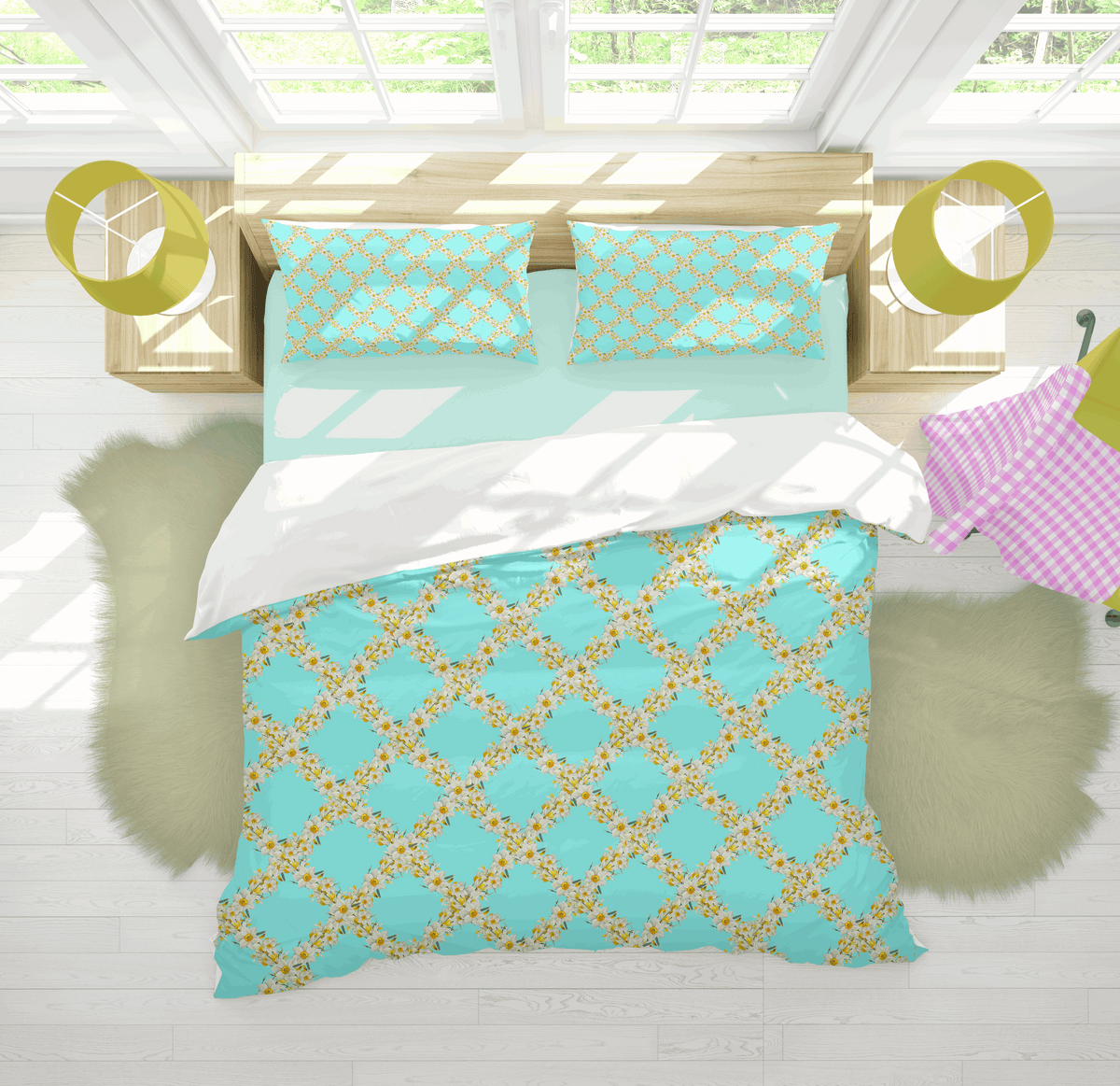 Duvet Cover, Daffodil (Cotton Sateen)