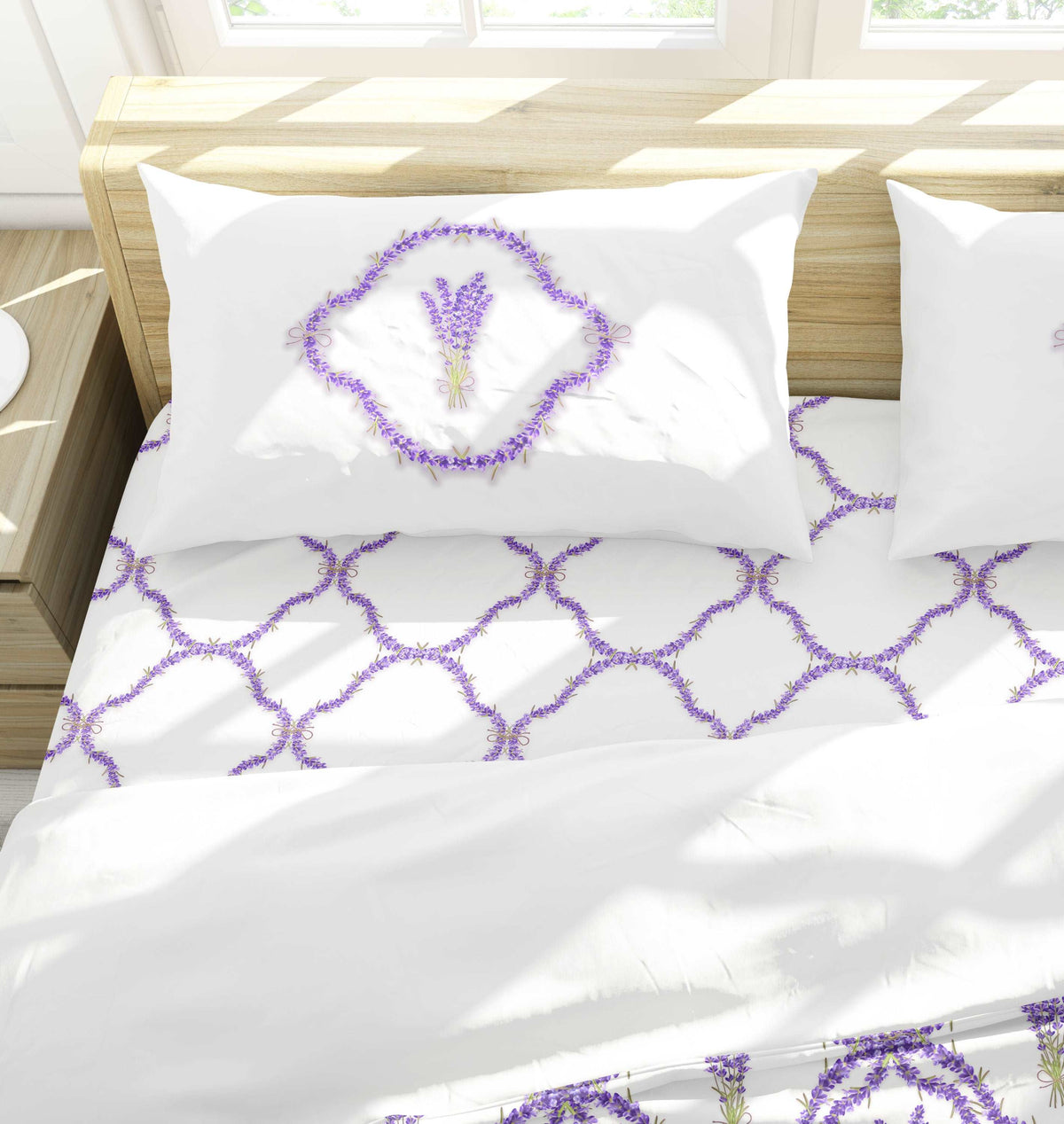 Bed Pillow Shams, Lavender (Silk/Cotton)