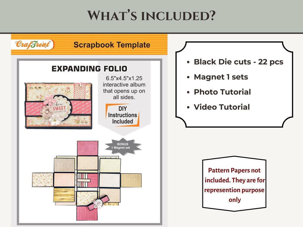 CrafTreat Scrapbook Blanks - Expanding Folio - Black Color