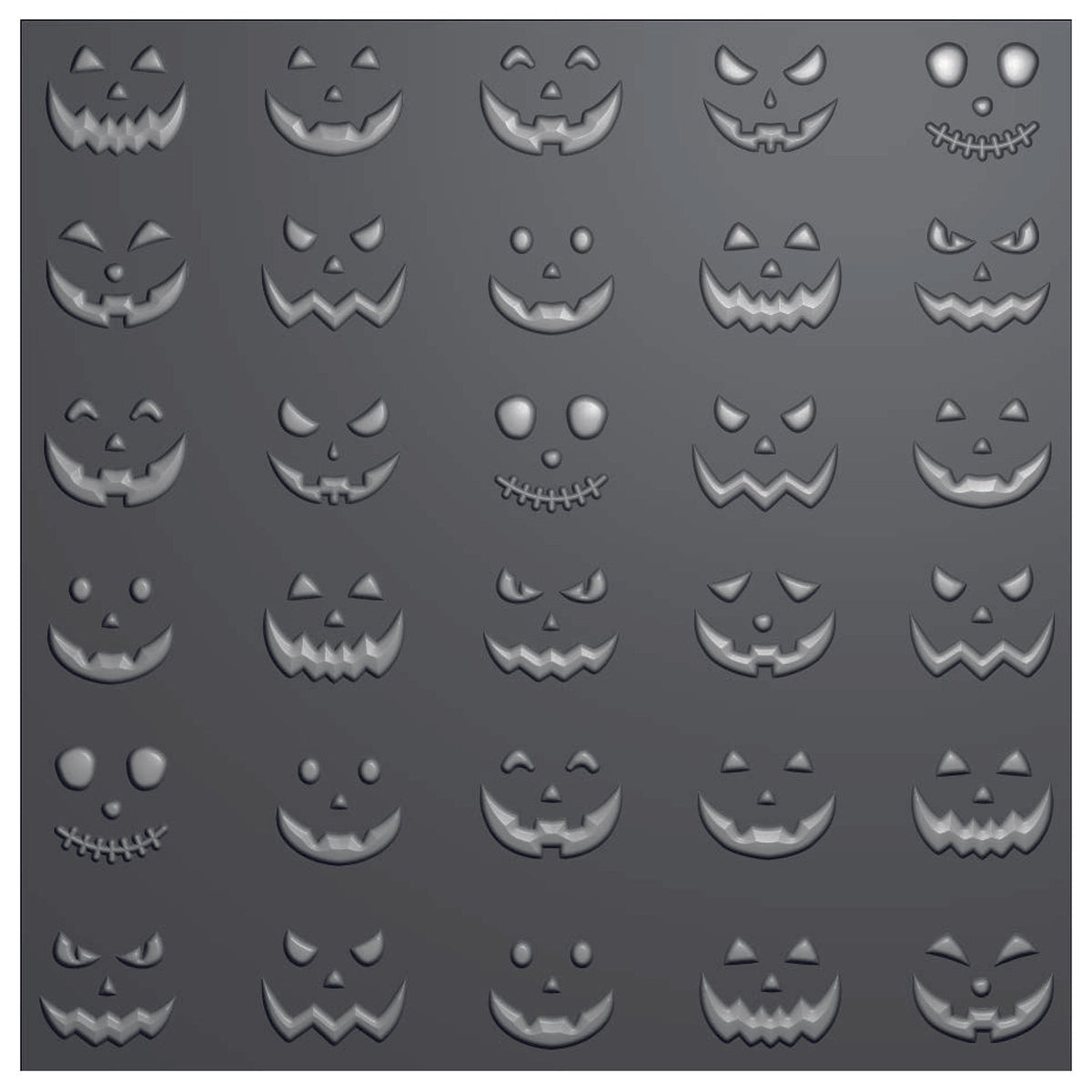 Vaessen Creative • Embossing Folder Pumkin Faces 5.9x5.9in 1pcs