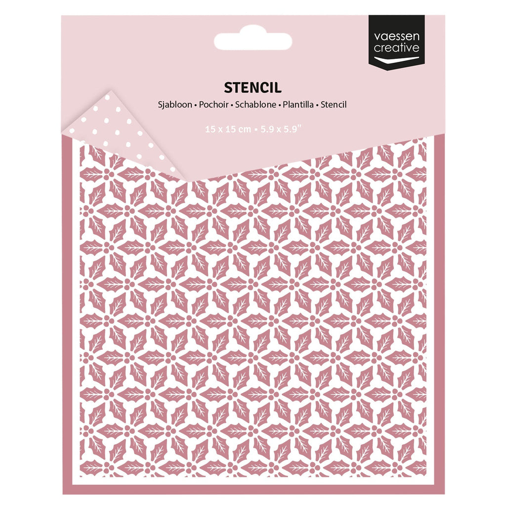 Vaessen Creative • Stencil Holly Leaves 15x15cm