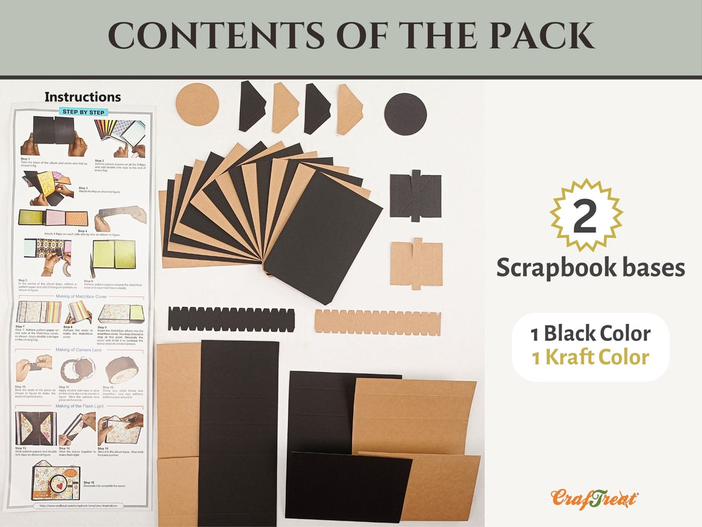CrafTreat Scrapbook Blanks - Matchbox Camera - Black & Kraft Color