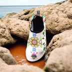 White Bloom Aqua Shoes