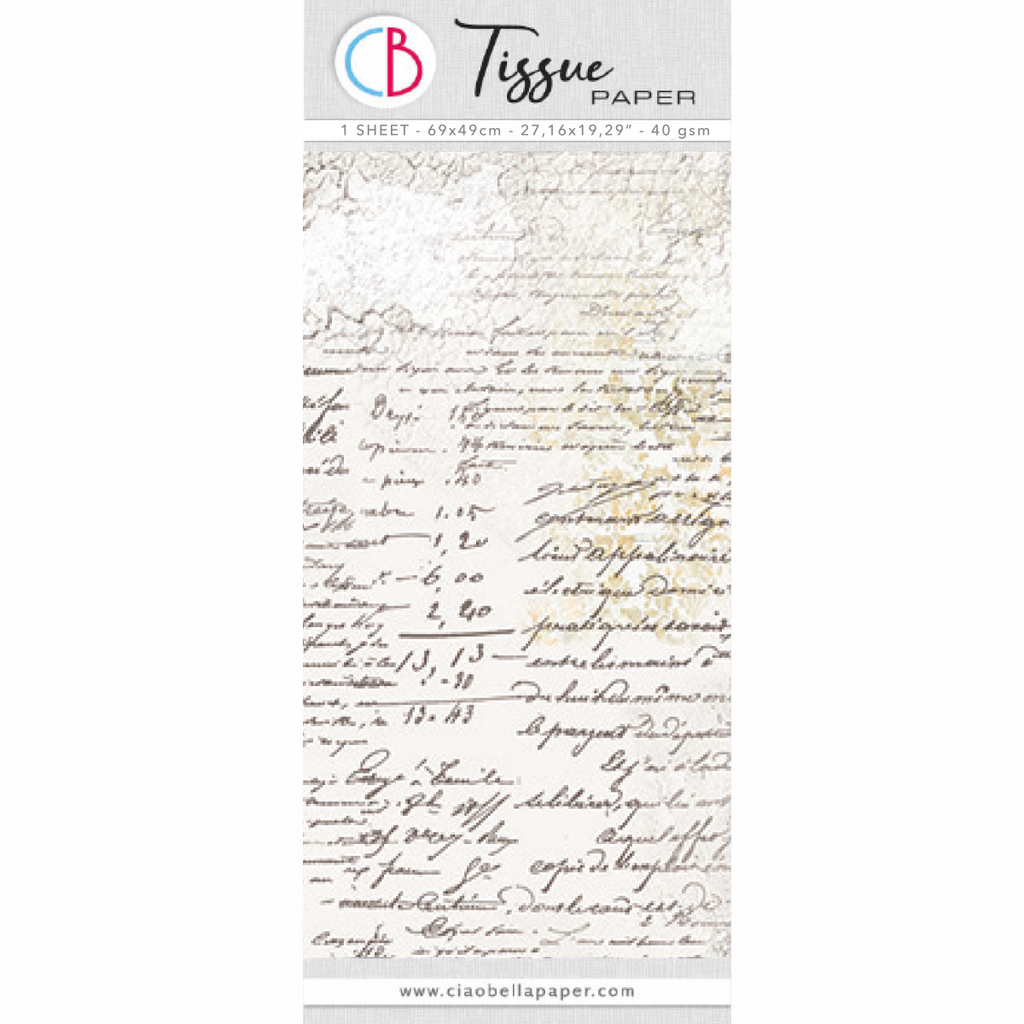 Tissue Paper cm69x49 27,66"x19,29” Handwritten Page