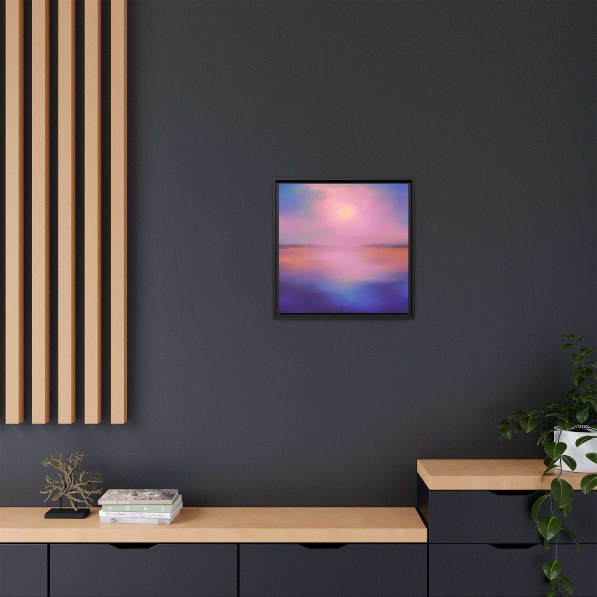 (Wall Decor) Square Matte Canvas Framed
