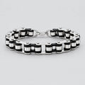 Men’s Stainless Steel Bicycle Chain Industrial Two-Tone Gear Biker Bracelet