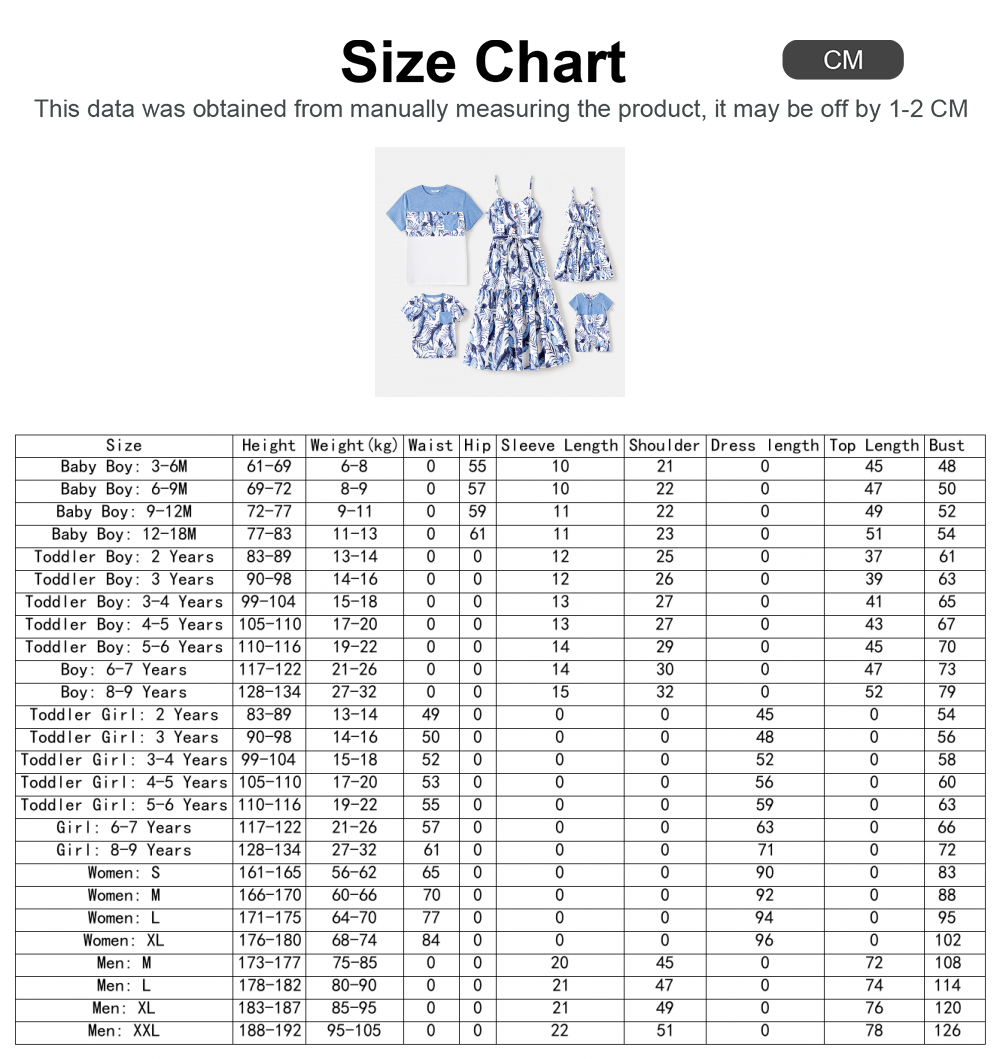 Family Matching Outfits Naia Blue Floral Tee Button Ruffle Hem Strap Dress