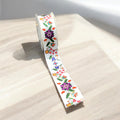 White Double Face Floral Ribbon Roll
