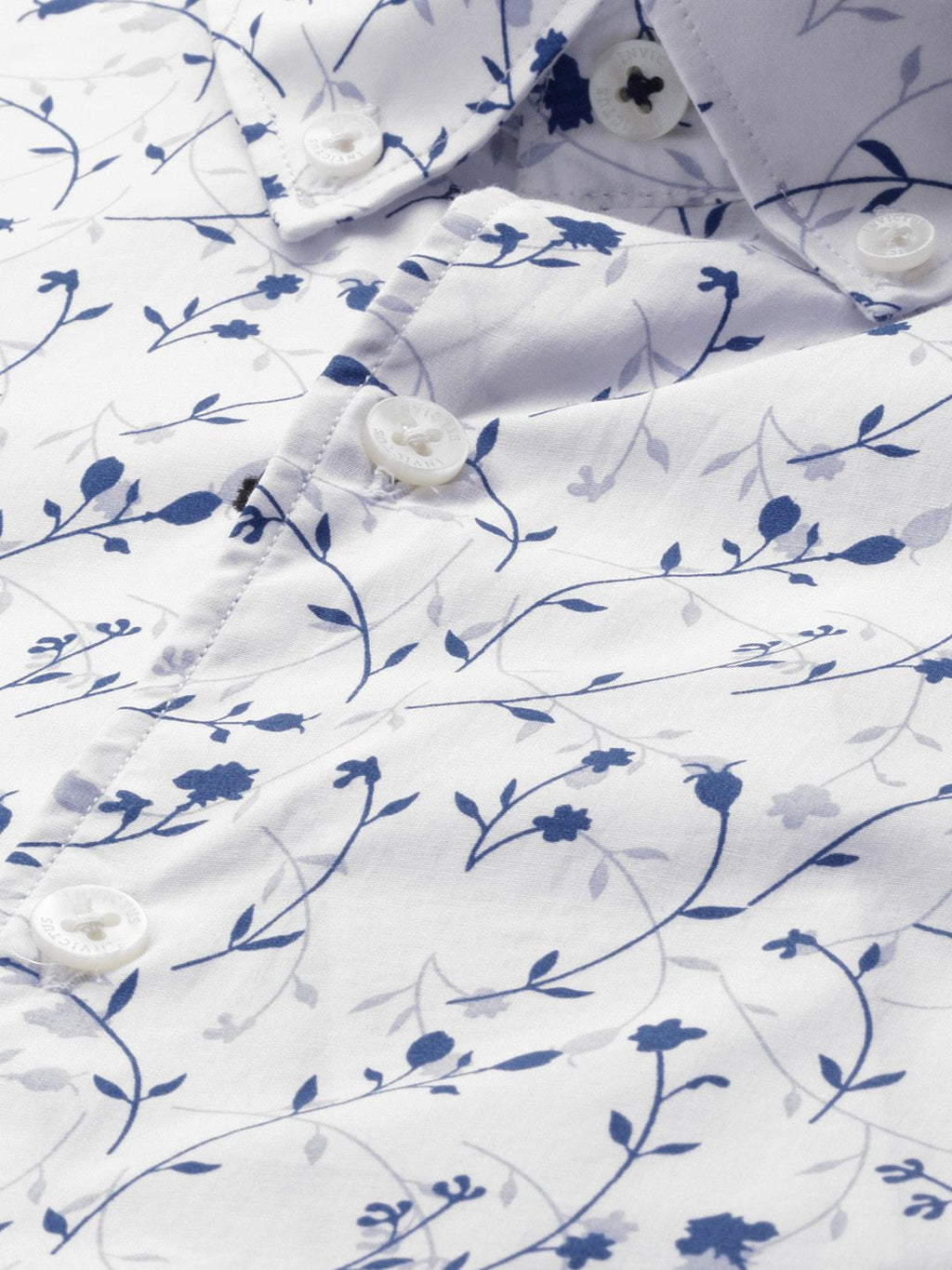 Nikhil Cotton Printed Formal/Casual Men's Shirt - White