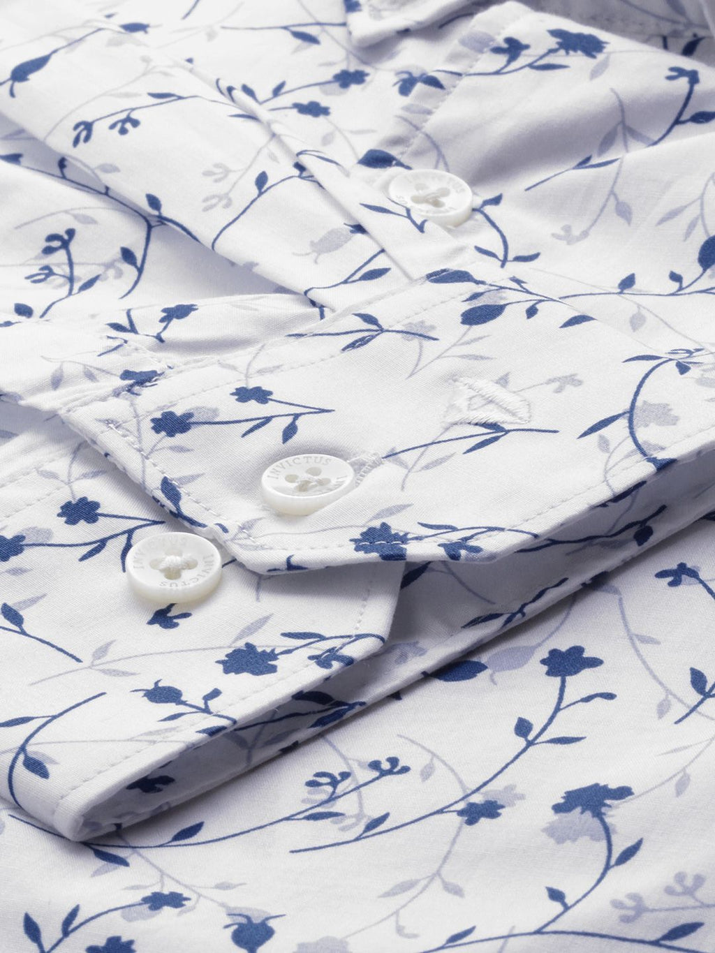 Nikhil Cotton Printed Formal/Casual Men's Shirt - White