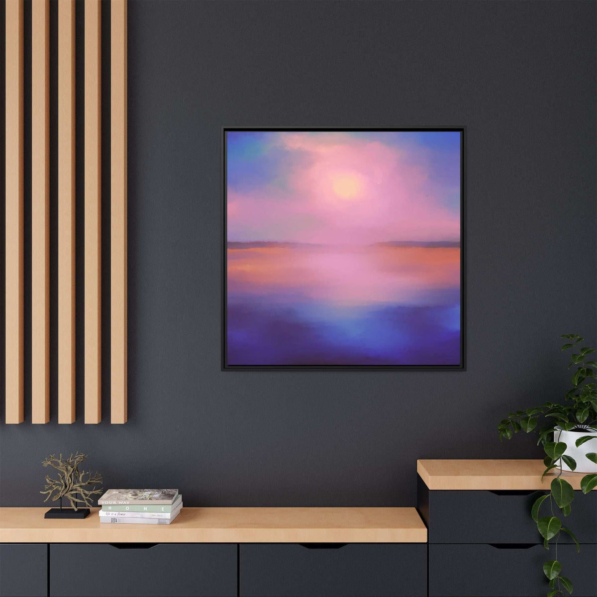(Wall Decor) Square Matte Canvas Framed
