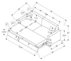 Sofa lit de 78" de Monarch - CENTAURI-13 - tissu gris (8224C13)