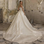One-Shoulder Mermaid Wedding Dress – Detachable Train & Organza Tulle, Custom Made