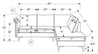 Sofa sectionnel de 85" Monarch - COACH-4 - tissu beige (8K15C04)