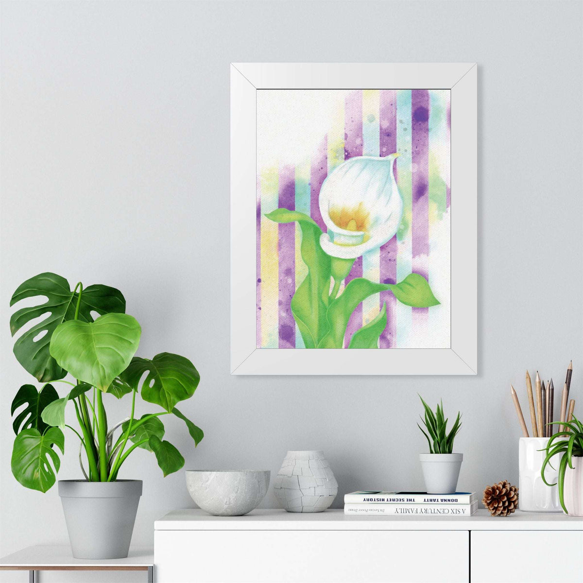 (Wall Decor) Watercolor Morning Lily Framed Poster