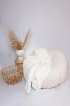 White Solid Double Layered Throw