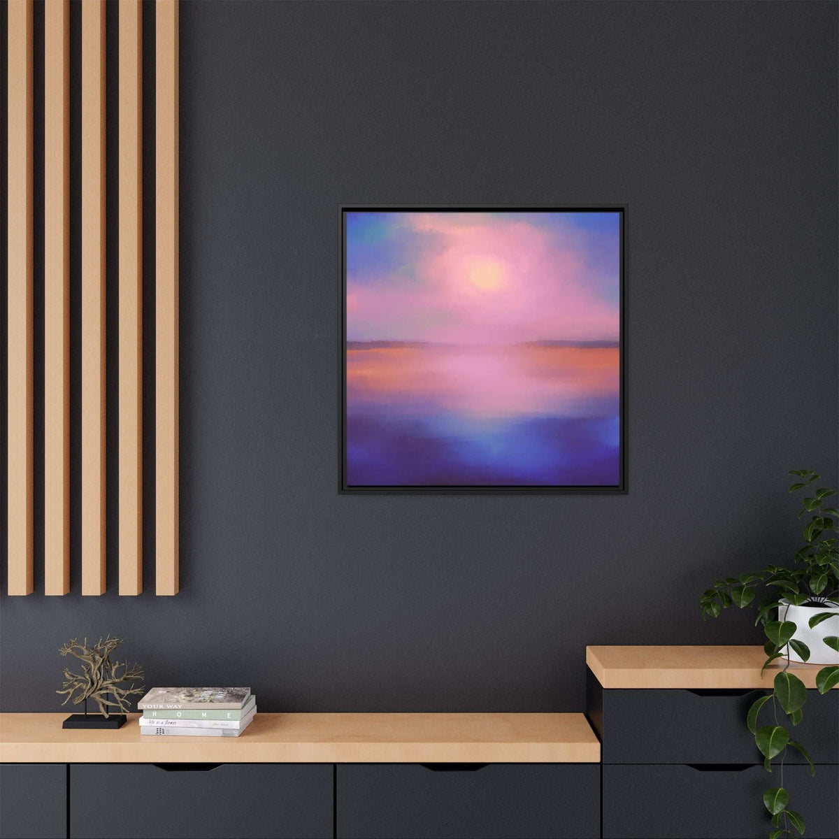 (Wall Decor) Square Matte Canvas Framed