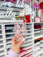 Flower Bows Iced Coffee Glass