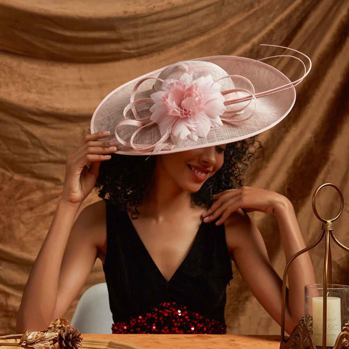 Christmas Sinamay Fascinator Perfect Wedding Hat Unique Derby Party Hat Fashion Church Hats Bride Headband Fascinators for Women