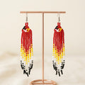 Red Firebird Spirit Beaded Earrings