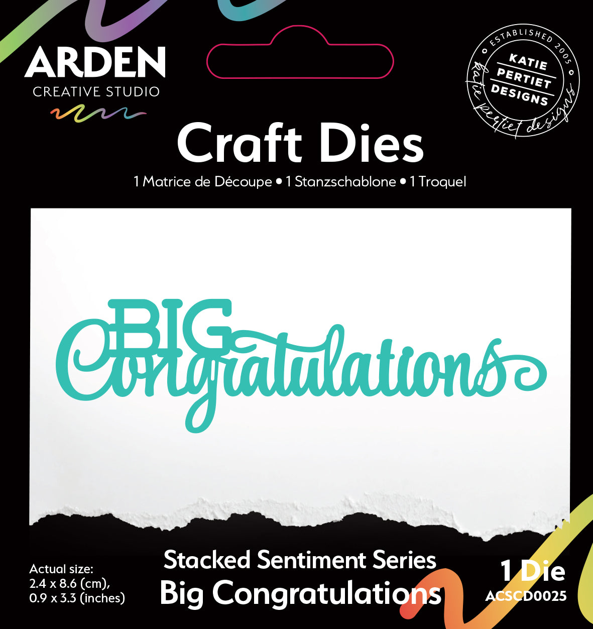 Arden Creative Studio Sentiment Series Stacked Big Congratulations Craft Die