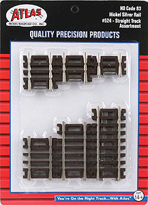 Atlas HO Code 83 Snap Track Straight Sections 10-Piece Assortment