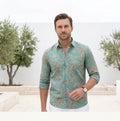 Bloomfield Printed Relaxed Fit Everyday Men's Shirt - Aqua Green