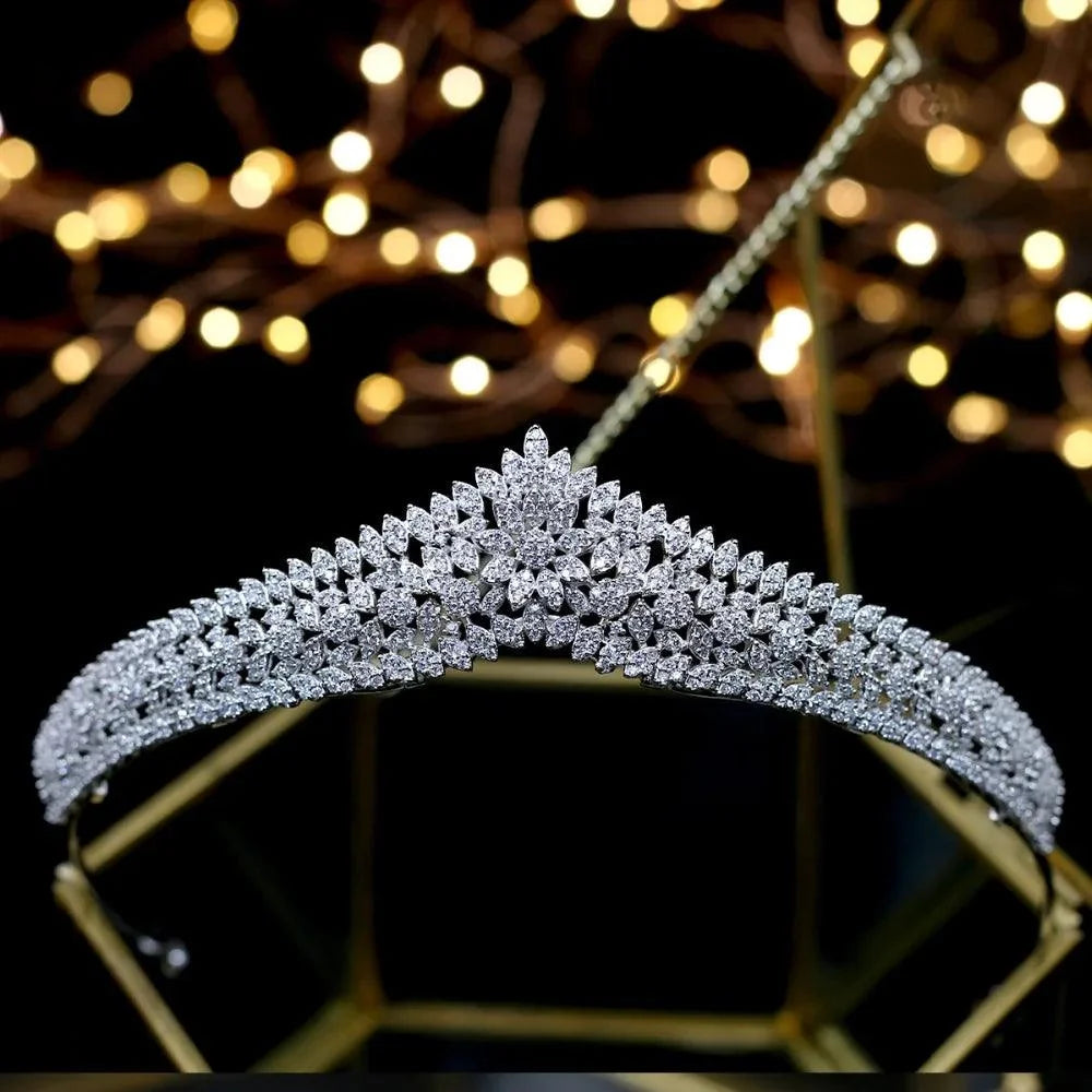 Asnora Crystal Princess Bridal Tiara - Elegant Wedding Hair Accessory for Brides