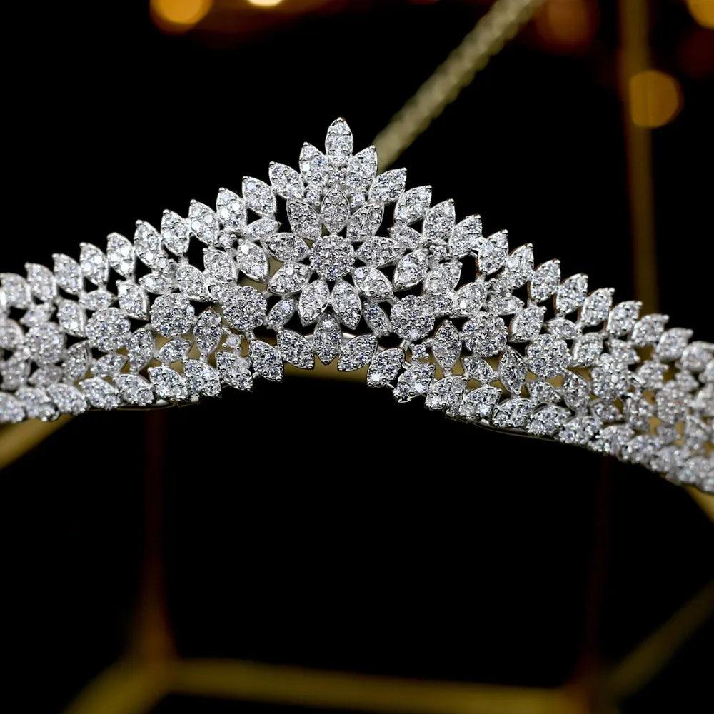 Asnora Crystal Princess Bridal Tiara - Elegant Wedding Hair Accessory for Brides
