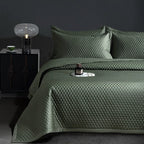 Avignon 3 Pc Light Weight Quilted Comforter Set - Champagne/Dark Grey/Beige/Steel Blue/Burgundy/White/Olive Green/Blush Pink