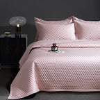 Avignon 3 Pc Light Weight Quilted Comforter Set - Champagne/Dark Grey/Beige/Steel Blue/Burgundy/White/Olive Green/Blush Pink
